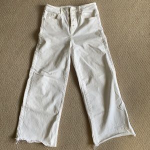 LOFT High Waist Wide Leg White Jean